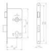 ABUS 61723 ES TGL PZ G R 55 72 Mortice