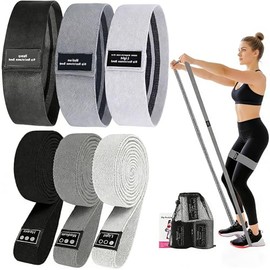 ZHEYU 6 Pack Bandas de Resistencia de Tela Antideslizantes, Bandas de Resistencia para Ejercicio con 3 Niveles para Fuerza de Piernas y Glúteos, para 