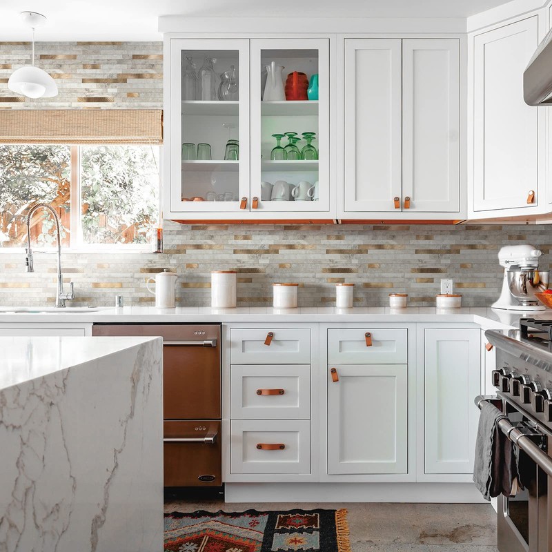 KASARO 6-Sheet Peel and Stick Backsplash Tiles for Kitchen, Marble