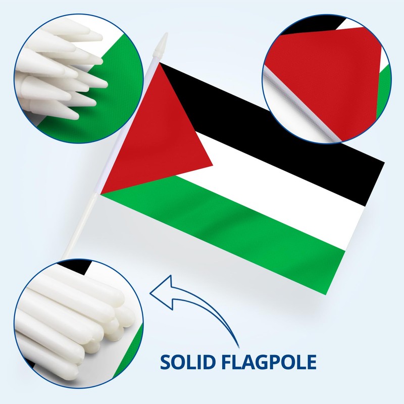 Anley Palestine Mini Flag 12 Pack - Hand Held Small