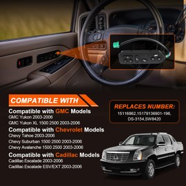 ACLONG Seat Heater Switch Driver Side Fit for GMC Yukon/XL 1500 2500/Chevy Tahoe Suburban Avalanche 1500 2500 Fit for Escalade/ESV/EXT 2003-2006 Replaces 15116862 15179136 901-196