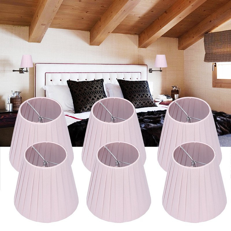 6pcs Chandelier Cloth Lampshade Wall Lamp Clip On Cover Shades