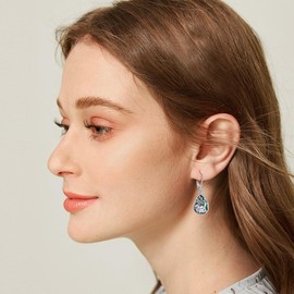 Possum Earrings Sterling Silver Opossum Earrings Dangle Abalone Shell Opossum Jewelry Possum Gifts for Women