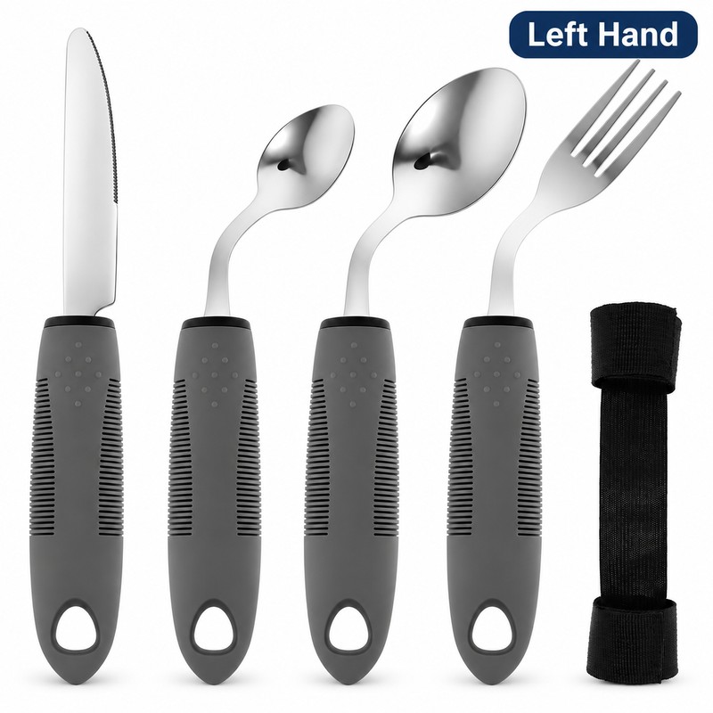 Adaptive Utensils for Seniors – Adjustable Fork and Spoon Set