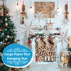 Haconba 8 Pack 7-Pointed 3D Paper Stars White Hanging Paper