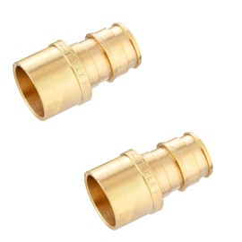 2-Pack GUOFIS PEX A Expansion Brass Fittings,1/2"x1/2" PEX-A Female Sweat Adapter Only for Pex-a Tubing(ASTM F1960)(PEX1960052-2Pack)
