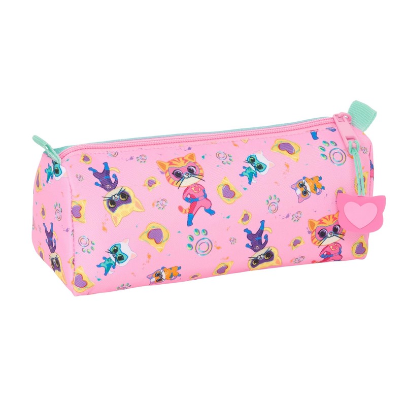 safta Superkitties Pencil Case with Zip and Compartment, Pencil Case