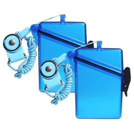 Sport Waterproof ID Card Badge Holder Case with Lanyard Cover Multiple Credit Cards, Registration, ins Card Heavy Duty Durable Locker Dry Box (Clear Blue)