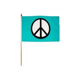 One Dozen Peace 12x18in Stick Flags.