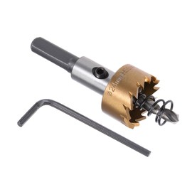 Kozelo Hole Saw - [24 mm] HSS (High-Speed Steel) 4341 Drill Hole Cutter for Stainless Steel, Aluminium, Metal, Wood, Plastic, Titanium-Coated, Triangular Shank, Pack of 1