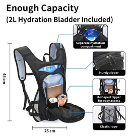 TTIAISHLE Bicycle Backpack with 2L Hydration Bladder, Waterproof Backpacks for Hiking, Climbing, Cycling, Running, Camping, Sports Backpack, Ultralight Bicycle Backpack