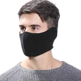 TecHong Mens Winter Warm Windproof Mask - Thick Dustproof Breathable Mouth Cover Black