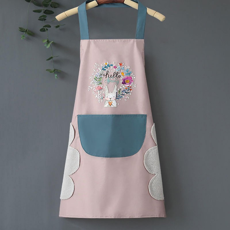 DILLMAN Women Kitchen Apron with Hand Wiping, Large Pocket, Hand