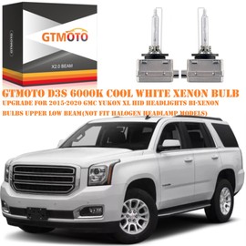 GTMOTO D3S Xenon Bulbs for 2015 2016 2017 2018 2019 2020 GMC Yukon XL Acadia Denali HID Headlights, 6000K Cool Bright White D3SC1 Replace OEM 13587843 Bi-Xenon Projector Lights, 2 Pack