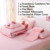 JQinHome Twin Strawberry Comforter Sets for Girls Kids Teens,6 Piece