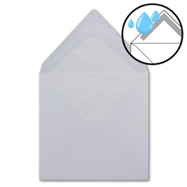 Envelopes Square 146 x 146 mm Portrait White on White Silk Lining 50 Pieces brilliant white