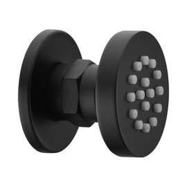 Solid Brass Body Spray Shower Jet - Round Massage Side Sprayer Spa System Shower Set Adjustable Wall Mounted, Matte Black Finish