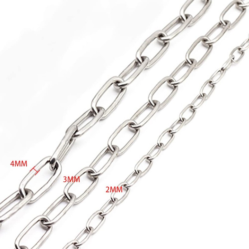 Small Metal Chain,Stainless Steel Safety Chains 40in (L) x 3MM