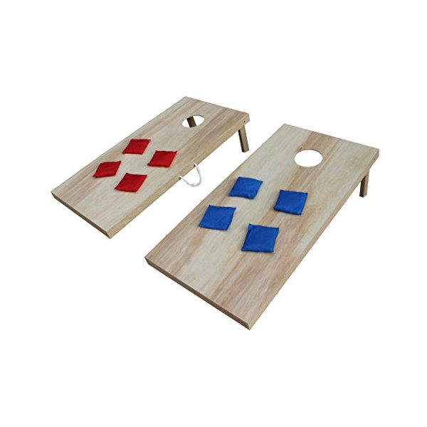 Triumph Sports 2x4 and 2x3 Solid Wood Premium Cornhole Sets - LED Options Available - 8 Bean Bag Toss Bags and Cornhole Boards Included