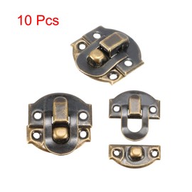 sourcing map Pack of 10 Suitcase Locks Small Size Wooden Crate Lock with Screws Bronze