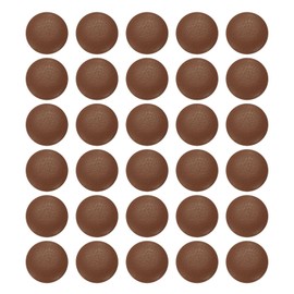 HARFINGTON 30pcs PU Leather Covered Buttons 12.5mm (20L) Diameter Round Plastic Shank Craft Replacement Sewing Buttons for Clothing Decoration DIY Accessories, Brown