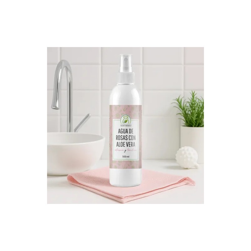Agua De Rosas Con Aloe Vera Con Vitaminas A Y
