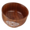Wooden Rice Bowl Jujube Wood Anti Scald Exquisite Elegant Round