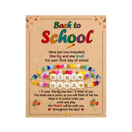 RMMD 2Pcs Back to School Bracelet-Starting School Gift Back to Schools Gifts Mother Daughter Bracelets First Day of Schools Bracelet Girls Bracelets for Daughter Granddaughter and Sister