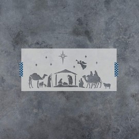 Nativity of Jesus Stencil - Reusable Stencils for Painting - Create DIY Nativity of Jesus Home Decor