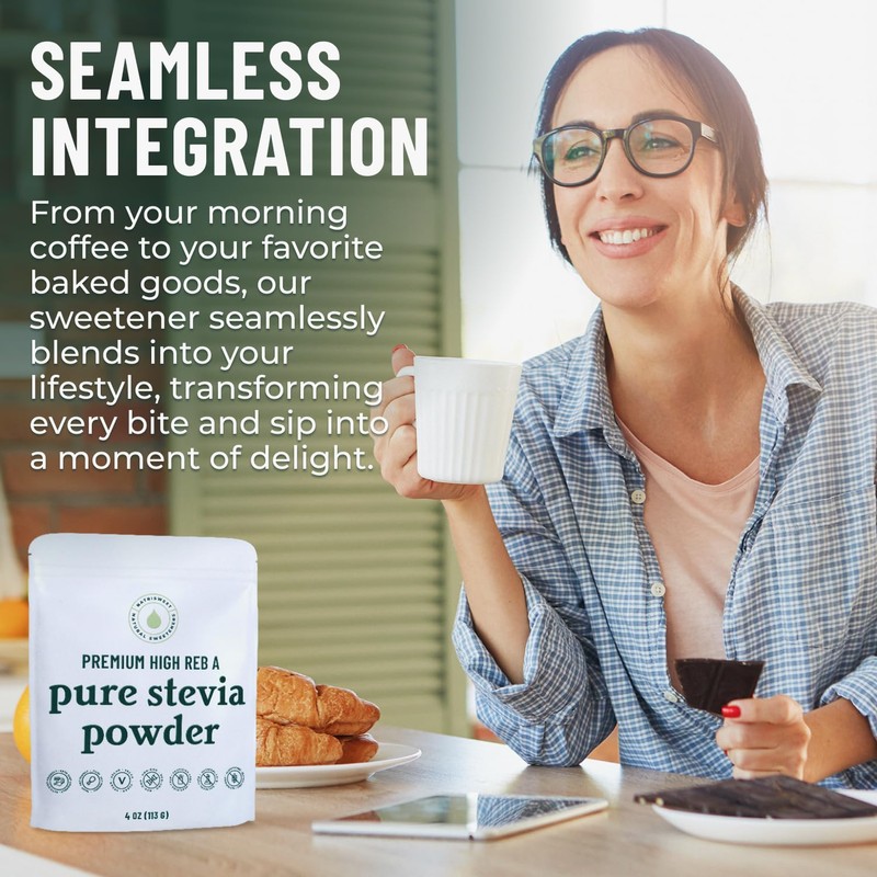 Premium Pure Stevia Powder, Powdered Stevia Extract Natural SteviaPowder for