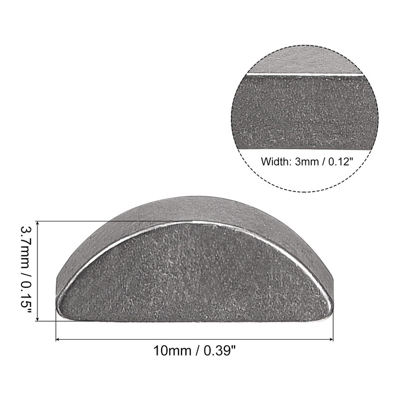 sourcing map Crescent Wedge 45# Steel 10 mm Length x