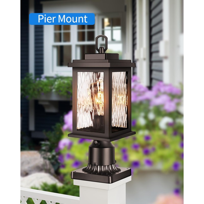 VIANIS Outdoor Post Lights Hardwired 120V, Oil Rubbed Bronze Dusk