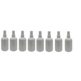 Natural Farms 4 oz Plastic White Boston BPA FREE Bottles - 8 Pack Empty Refillable Containers - Essential Oils Cleaning Products - Aromatherapy - White Fine Mist Sprayers - Made in the USA