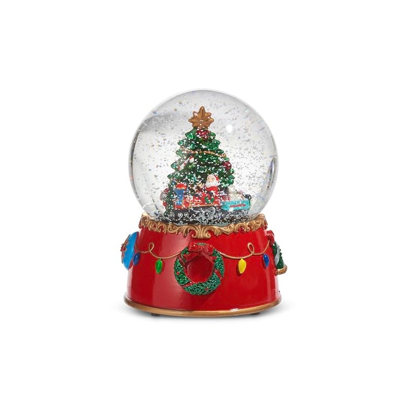 RAZ Imports Musical Tree with Train Water Globe, 5.75-inch Height,