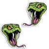 2 x 10cm Snake Vinyl Stickers - Green Viper Wild