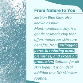 Mi Nature Serbian Blue Powder 100g (3.5oz) |Cambrian Clay for Face Masks, Body & Hair Care|Face Masks & Hair Masks | Blue Powder