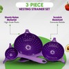 Crisp 3-Piece Nesting Strainer Set - Perfect for Draining Pasta,