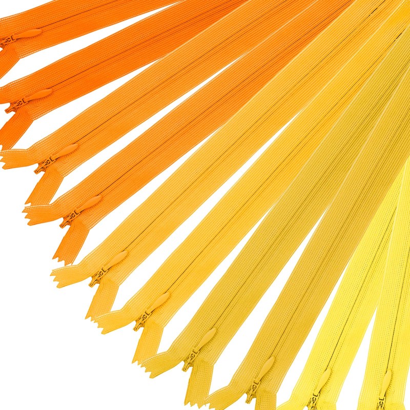 MARARDI [Pack of 10 Invisible Zippers [Orange] Nylon [22 cm]