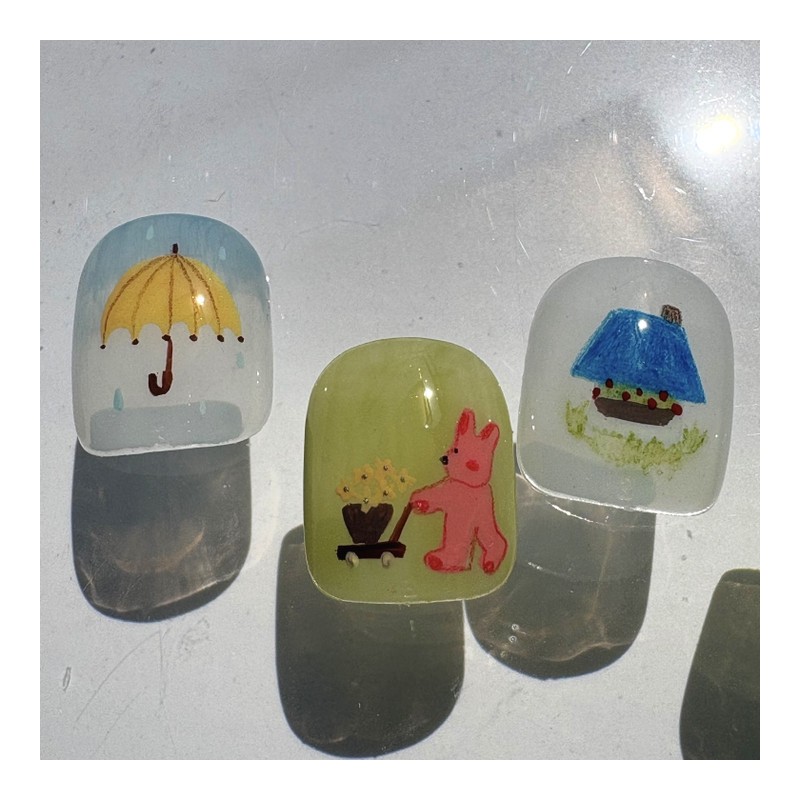 [Ar] Spring Breeze Handmade Nail Tip Drawing Nail Art Specialist