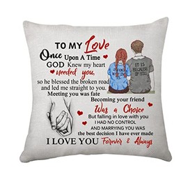 To My Love Cushion Cover Gift for Her & Him Valentines Pillow Cover for Wife and Husband Anniversary Present for Couples Home Decor Throw Pillow Cover (069 To My Love)