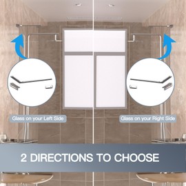 AatrixQuayn Shower Glass Support Bar, Both Sides Available, Frameless Bathroom Glass Clamp L Shape Panel Bracket, No Drill，Fixed Shower Panel to Wall (Mirror Chrome)