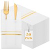 Roshtia 50 Pack Dinner Napkins Disposable Linen Feel Dinner Napkins