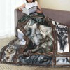 Manta de lobos, de forro polar suave, para decoración de