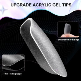 CyyaPeaap Short Coffin Full Cover Nail Tips, 240Pcs Double-Sided Matte Press-On Fake Nails, No File Pre-Shaped, Gel Polish Ready, 15 Sizes for Manicure, Home DIY, Salon Use, No Base Coat Needed