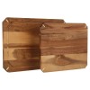 2-Piece Acacia Cutting Board Set W/ Non-Slip Feet Juice Grooves
