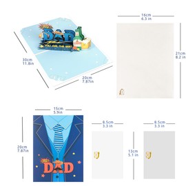 CNLITIHEKA Pop Up Father's Day Card for Dad, Happy Father's Day Card for Men, 3D Super Dad, for Grandpa, Brother, Grandpa with Envelope
