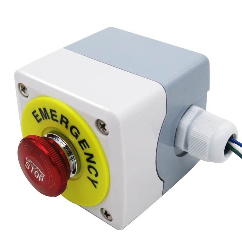 mxuteuk 22mm Waterproof Emergency Stop Push Button Switch Stainless Steel