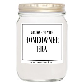 You Nique Designs Welcome Home Housewarming Candle, Closing Gifts for Home Buyers, House Warming Newly Built Apartment, New House Owners Candle Gift Ideas (Mahogany Teakwood)