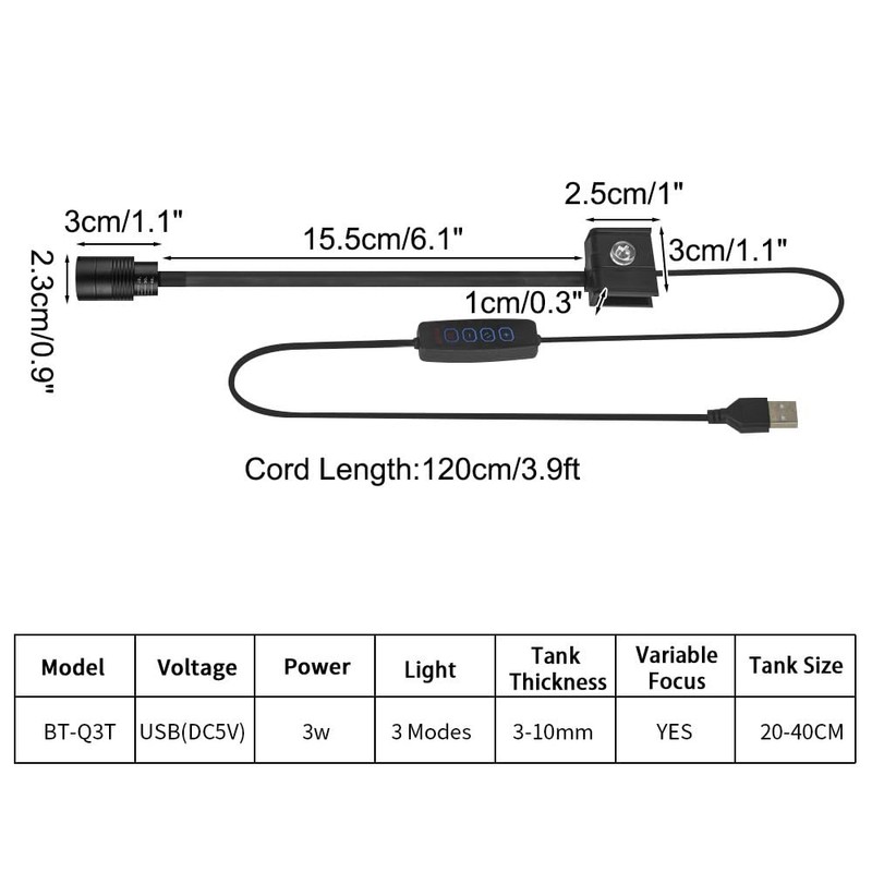 MiOYOOW Clip On Aquarium Light, Mini Dimmable LED Aquarium Light