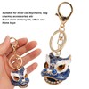 6pcs Lion Dance Keychains Cute Funny Exquisite Metal Rhinestone Chinese